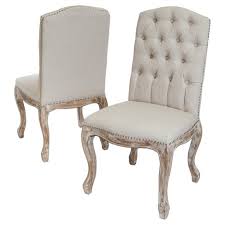 Perfectly blends the timeless look of tufted upholstery with modern design to create a dramatic seating arrangement in your modern home. Set Of 2 Weathered Tufted Fabric Dining Chair Beige Christopher Knight Home Target