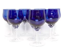 Target / kitchen & dining / wine glasses cobalt blue. Vintage Cobalt Blue Crystal Goblets Sasaki Coronation Clear Etsy Cobalt Blue Wine Glasses Crystal Goblets Blue Crystals