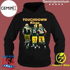 Få de seneste nyheder og bedste historier. Green Bay Packers Touchdown Kings Brett Favre 4 Bart Starr 15 Aaron Rodgers 12 Signatures T Shirt Usa Trending Store