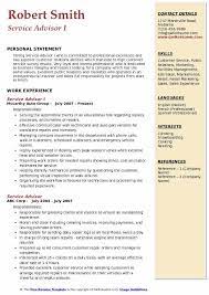 A service advisor typically works in a car dealership and acts as the liaiso. Service Advisor Resume Samples Qwikresume