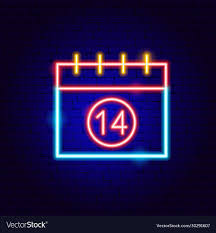 14 Days Calendar Neon Sign Vector Illustration Of Business Promotion Download A Free Preview Or High Quality Adobe Illustrator Ai E In 2020 Neon Signs Neon App Icon