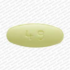 E 49 Pill Images Yellow Elliptical Oval