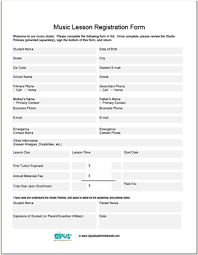 Music Lesson Registration Forms Music Education Lessons Music Theory Worksheets Music Lessons