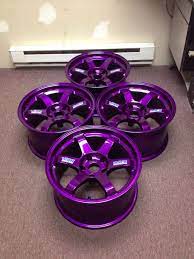 So Effin Pretty Feeler 17x95 12 Offset Purple Volk Te37 Rims - Evolutionmnet Purple Car Rims For Cars Purple
