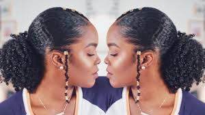Slick Low Puff Hairstyle Natural Hair Natural Hair Ponytail Hair Puff Hair Styles