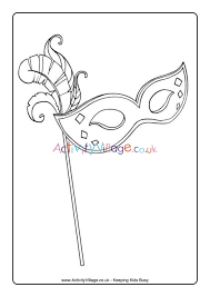 There are tons of great resources for free printable color pages online. Mardi Gras Mask Colouring Page