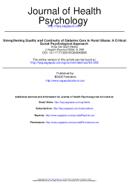 Original research this study investigated the relationships among emotional intelligence (ei), relational engagement (re), and cognitive outcomes (cos). Pdf Strengthening Quality And Continuity Of Diabetes Care In Rural Ghana A Critical Social Psychological Approach Ama De Graft Aikins Academia Edu