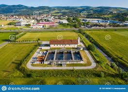 Sewage Treatment Plant In Rural Area Small Town And Mountains In Background Editorial Photography Image Of Purification Environment 151168307