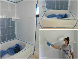 How To Refinish Outdated Tile Yes I Painted My Shower Domestic Imperfection