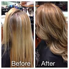 Before And After Lowlights For Grey Coverage And New Growth Blending Blending Gray Hair Grey Hair Coverage Gray Coverage Hair Color