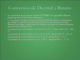 Conversión en el sistema decimal podemos escribir números como 451, 672, 30, etc. Conversion De Binario A Decimal Monografias Com