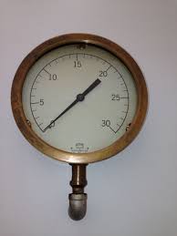Brass And Iron Steam Pressure Gauge 6 5 In Diameter 2 5 In Deep Weighs 5 1 2 Pounds Signed Acme Gauge And Instrument Co Brookl Steam Iron Acme Clock