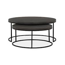 Maison arts round storage ottoman vanity stool leather pouf ottoman coffee table side table foot stool for living room seat dressing chair footrest, black. Lavastone Iron Nesting Coffee Tables