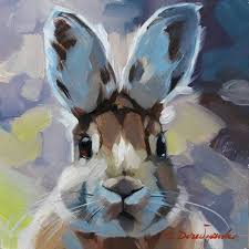 Bunny Art Painting Rabbit Framed Canvas Art Rabbit Oil Etsy Bunny Art Framed Canvas Art Bunny Painting
