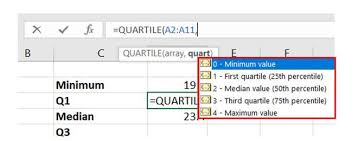 Quartile.Inc Function - Formula, Example, Sample