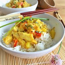 Curry Poulet Ananas Au Lait De Coco Et Riz Basmati Recette Poulet Ananas Recette Asiatique Recette De Plat