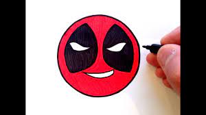 Step 3 the two divided halves forms the eye region of the face. How To Draw A Deadpool Smiley Face Easy For Beginners Youtube