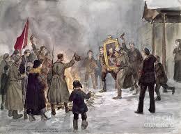 1917 Russian Revolution Revolutionary Soldiers And Peasants Burn Down The Portraits And Symbols Of Russian Revolution Russian Revolution 1917 Russian History