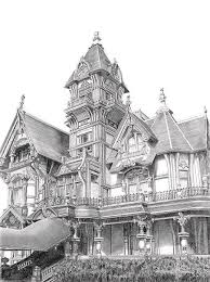 Carson Mansion Drawing By Larry Schultz How to draw a mansion. carson mansion by larry schultz