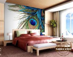 Custom Modern 3d Peacock Feather Wallpaper Fashion Mural Tv Sofa Bedroom Living Room Cafe Bar Restaurant Set Peacock Living Room Bedroom Sofa Feather Wallpaper