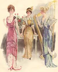 In This Photo For Evening Gown They Are Wearing High Waisted Dress With Soft Material S Fashion Illustration Vintage Edwardian Fashion Edwardian Era Fashion