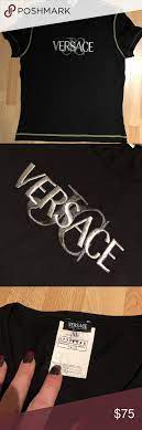 Versace Jeans Couture Men S Black T Shirt Rare Find Versace Couture Men S Tshirt With Embroidered Metallic C Versace Shirts Versace Jeans Couture Silver Logo
