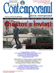 Semnele vremurilor arată tot mai mult sosirea existenţei. Revista Contemporanul Nr 04 Aprilie 2019 Contemporanul