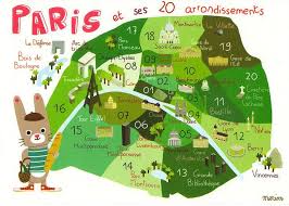 France Paris Cartoon Map Postcard Paris Map Illustrated Map Paris France