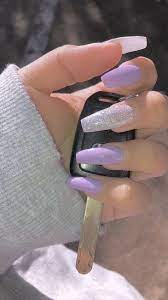How To Do Acrylic Nails Doing Nails At Home Can Be Done With Practice Read About The Risks That Goes With Th Purple Acrylic Nails Lavender Nails Purple Nails