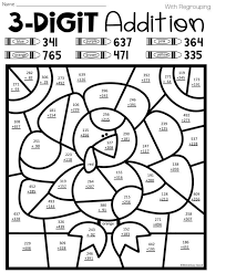 3 Digit Addition With Regrouping Coloring Worksheets Here You Can Find More Pictures For Color Addition Coloring Worksheet Color Worksheets Addition Worksheets