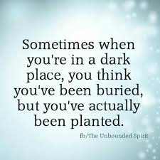 Sometimes When You Re In A Dark Place You Think You Ve Been Buried But You Ve Actually Been Planted Resi Quotable Quotes Inspirational Words Words Of Wisdom
