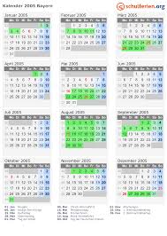 Die kalender laufen vom 1. Kalender 2005 Ferien Bayern Feiertage