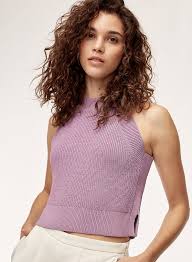 This lavender wilfred crevier knit top ($85) comes in five other shades. Wilfred Crevier Knit Top Sz S Peacock Boutique Consignment