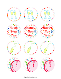 Printable New Year S Cupcake Toppers New Year S Cupcakes Cupcake Toppers Printable Cupcake Toppers