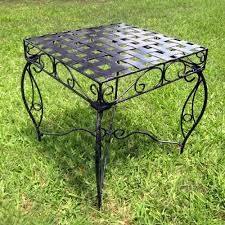 Mandalay Square Patio Side Table Wrought Iron Antique Black Patio Side Table Patio Table Square Side Table