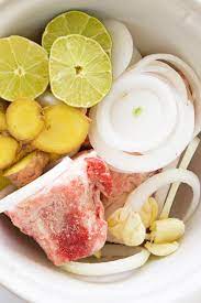 Recipe Including Course S Soup And Ingredients Beef Bones Garlic Ginger Limes Onion Sea Salt Water Bone Broth Recipe Slow Cooker Asian Recipes