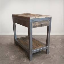 Farmhouse Modern Wood And Metal End And Accent Tables Reclaimed Wood And Metal End Table With Storage Vintage Industrial Furniture Metal End Tables Furniture