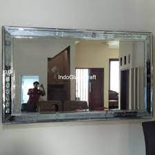 Cermin dinding besar cermin badan cermin gantung dinding 122 x 41: Pemasangan Cermin Dinding Besar Persegi Panjang Di Rumah Ibu Novi Sukoharjo Indo Glass Craft