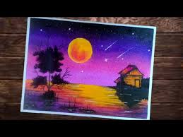 Mewarnai gambar pemandangan dengan crayon juga memiliki cara seperti mewarnai gambar pada umumnya. Cara Menggambar Dan Gradasi Langit Malam Beautiful Scenery Gambar Menggunakan Crayon By Art Sukasuka