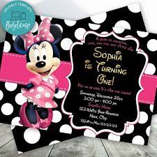 These free printables will help make it special! Editable Minnie Mouse 1st Birthday Invitations Instant Download Bobotemp