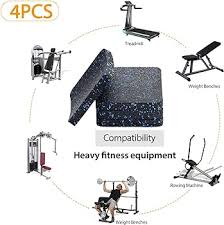 Podkładki pod bieżnię, mata do sprzętu do ćwiczeń, z gumy o wysokiej  gęstości, do ochrony podłóg, 10 cm x 10 cm x 1,3 cm, 4 szt., czarne :  Amazon.pl: Sport i turystyka