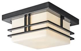 All of our craftsman style light fixtures are inspired by the arts and crafts movement with a large selection of mission style, greene & greene, prairie style, and craftsman lighting. Kichler 49206 Tremillo 2 Light 12 W Flush Mount Outdoor Ceiling Craftsman Outdoor Flush Mount Ceiling Lighting By Buildcom Houzz