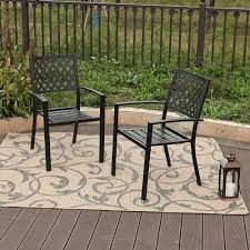 Nuu Garden Stacking Wrought Iron Outdoor Patio Dining Chair 2 Pack Db134 The Home Depot Patio Dining Chairs Patio Dining Set Patio Dining
