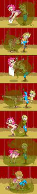 816650 - questionable, artist:animatedjames, applejack, pinkie pie, human,  g4, ass, butt, clothes, comic, fart, fart fetish, fart noise, farting  contest, female, humanized, jeans, shorts - Derpibooru