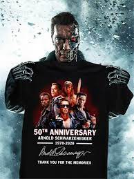 Who is arnold schwarzenegger's son joseph baena? Arnold Schwarzenegger 50th Anniversary 1970 2020 Thak Sie Fur Die Erinnerungen Lose Grosse Tops T Shirt T Shirts Aliexpress