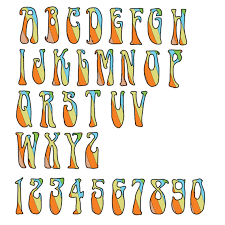 Illustrator cs6's new feature for applying gradients across strokes is a quick and effective way to transform a simple path into a complex shape. Hippie Alphabet Vector Png Transparent Svg Onlygfx Com