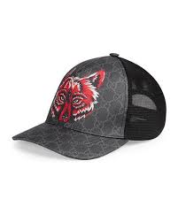 Gucci Men S Wolf Head Gg Supreme Baseball Cap