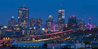 Laugh boston, located in the seaport district, has scheduled several shows starting in april. Amazon Com Boston Skyline At Night Wall Decor With Go Pats On The Pru Handmade