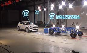 Www.euroncap.com/tests/nissan_primera_1997/19.aspx frontal impact takes place at 64 km/h, 40% of the width of the car. New Euro Ncap Tests Will Look At Impact On Occupants Of Other Vehicles Etsc