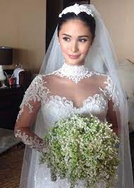 Bride Heart Evangelista Lace Wedding Dress With Sleeves Bridal Robes Bride Dress Lace